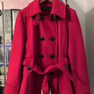 Fire Red Pea Coat